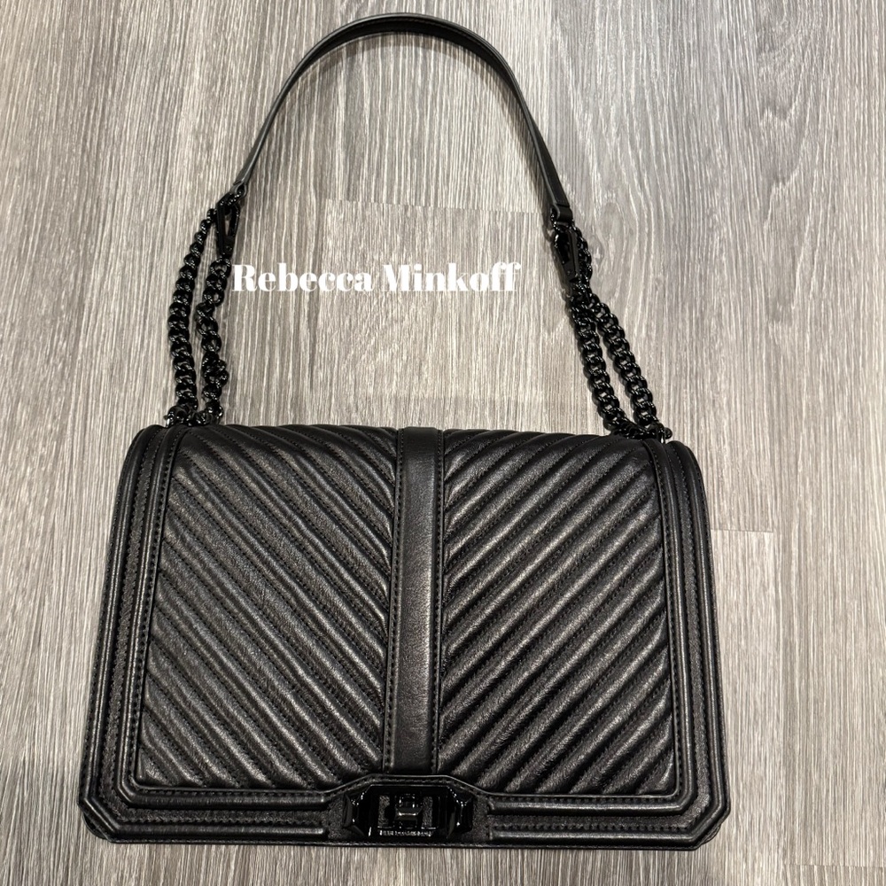 Rebecca Minkoff Black Chevron Shoulder Bag
